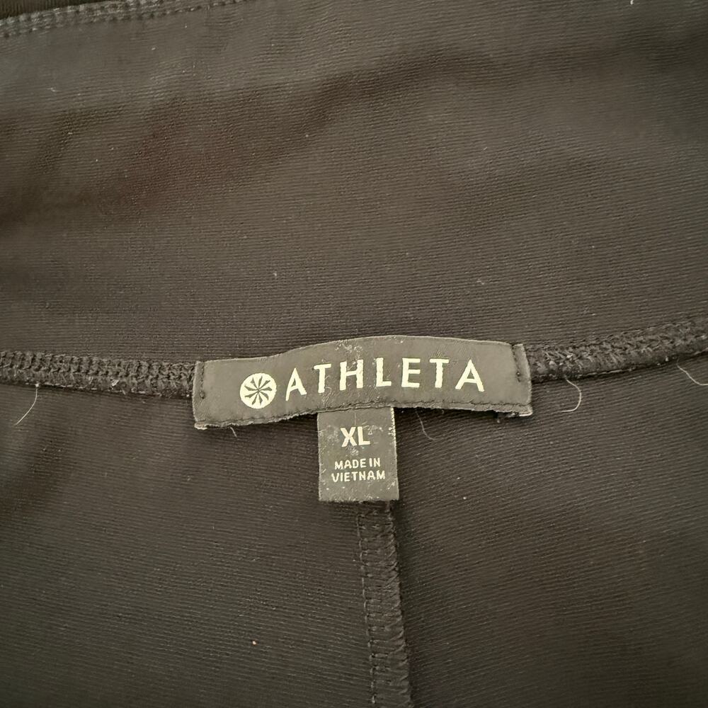 ATHLETA Cropped Straight Leg Black Casual Pant Size XL Pockets Pull On Relaxed - Picture 4 of 10